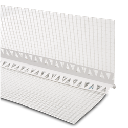 PVC corner bead with water drip edge